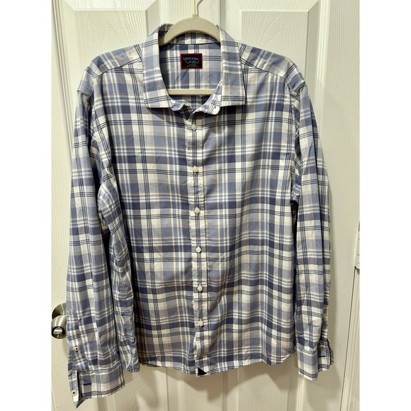UNTUCKit Other - UNTUCKit Dureza WF Men's XL Blue Gray White Plaid Long Sleeve Button Shirt